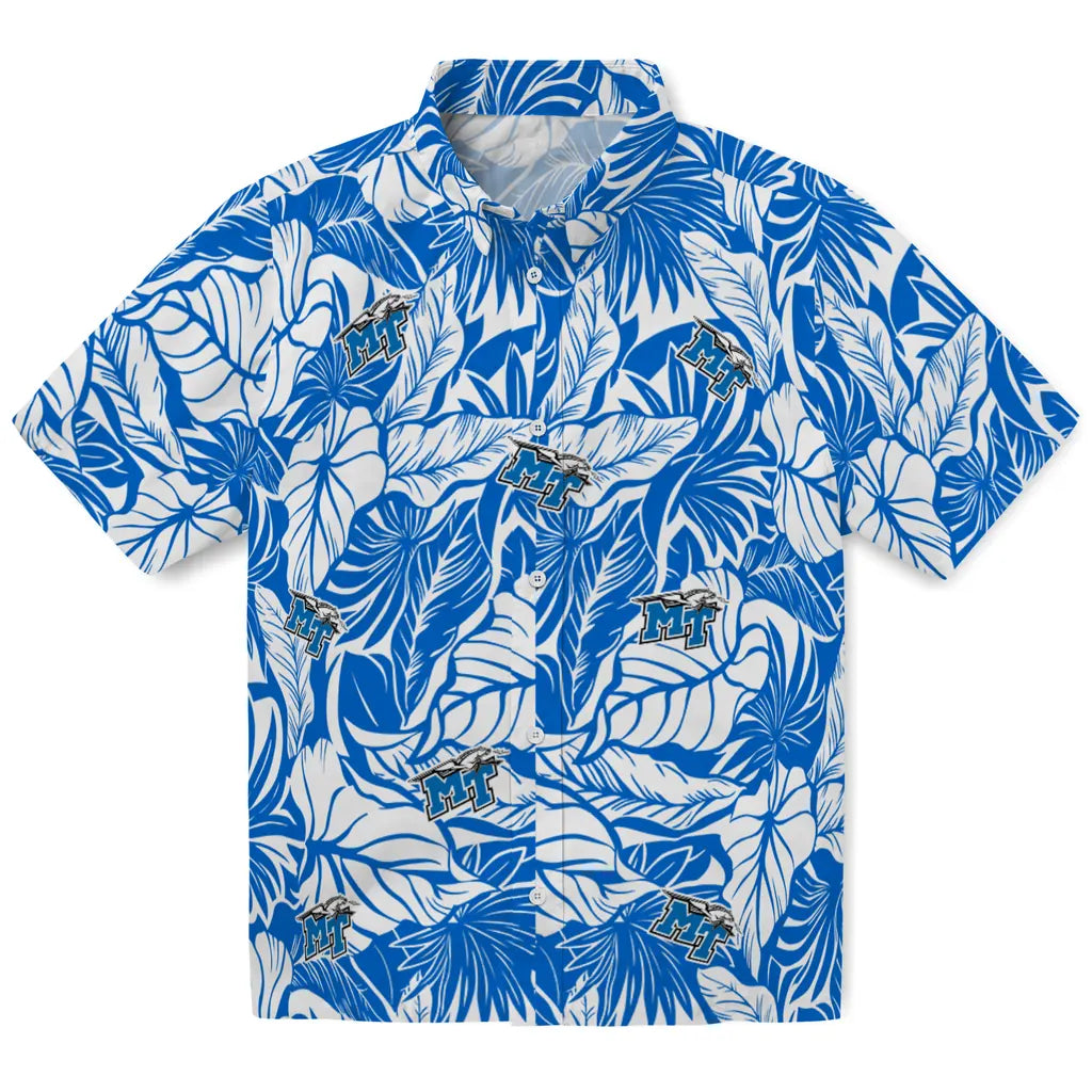 Middle Tennessee Blue Raiders Hawaiian Shirt - Monstera Layer | Hula Hawaiian Shirts