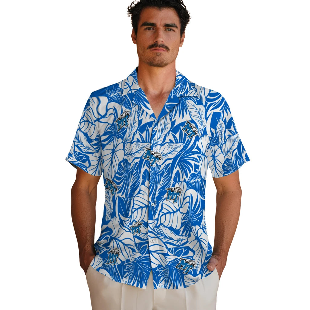 Middle Tennessee Blue Raiders Hawaiian Shirt - Monstera Layer | Hula Hawaiian Shirts
