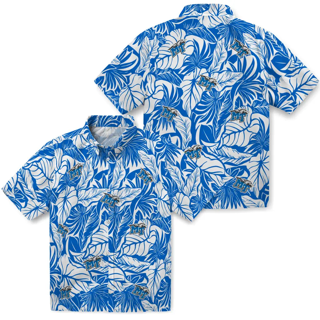Middle Tennessee Blue Raiders Hawaiian Shirt - Monstera Layer | Hula Hawaiian Shirts