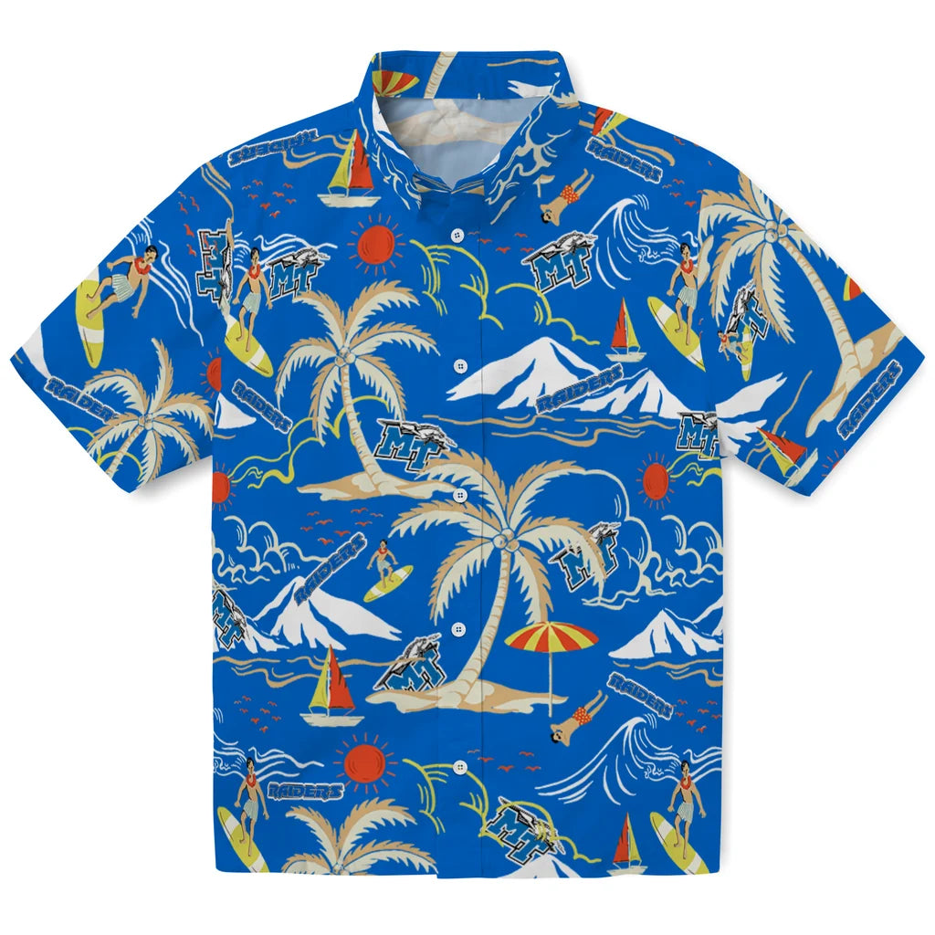 Middle Tennessee Blue Raiders Hawaiian Shirt - Palm Tree Island | Hula Hawaiian Shirts