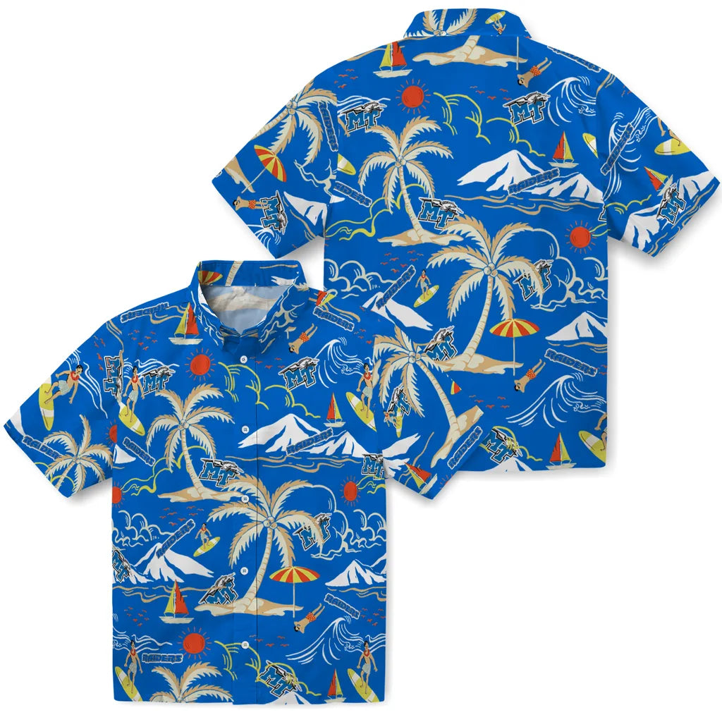 Middle Tennessee Blue Raiders Hawaiian Shirt - Palm Tree Island | Hula Hawaiian Shirts