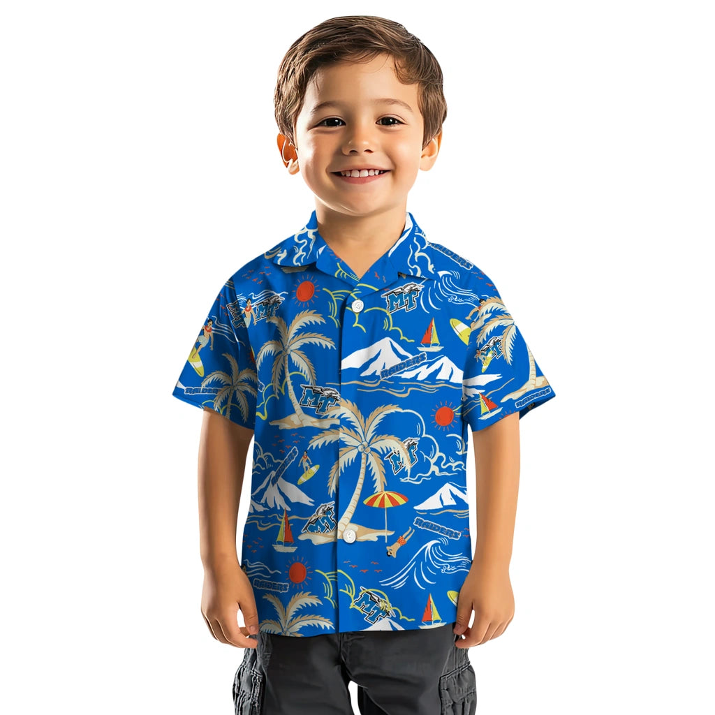 Middle Tennessee Blue Raiders Hawaiian Shirt - Palm Tree Island | Hula Hawaiian Shirts