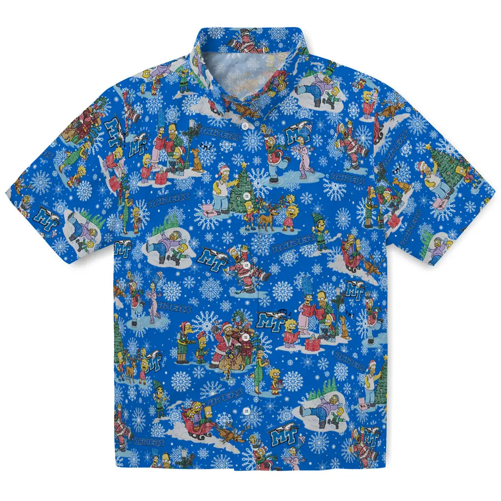 Middle Tennessee Blue Raiders Hawaiian Shirt - Simpsons Christmas | Hula Hawaiian Shirts