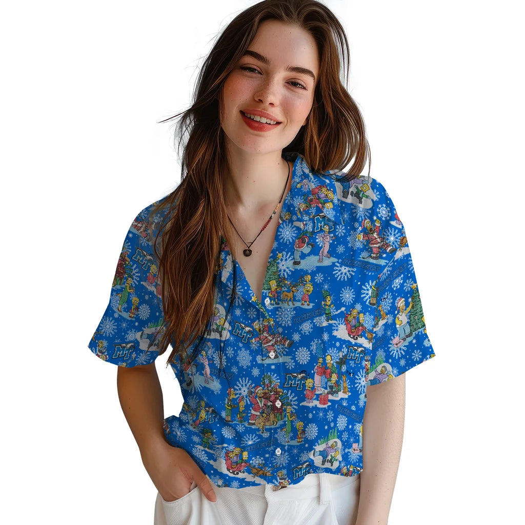 Middle Tennessee Blue Raiders Hawaiian Shirt - Simpsons Christmas | Hula Hawaiian Shirts