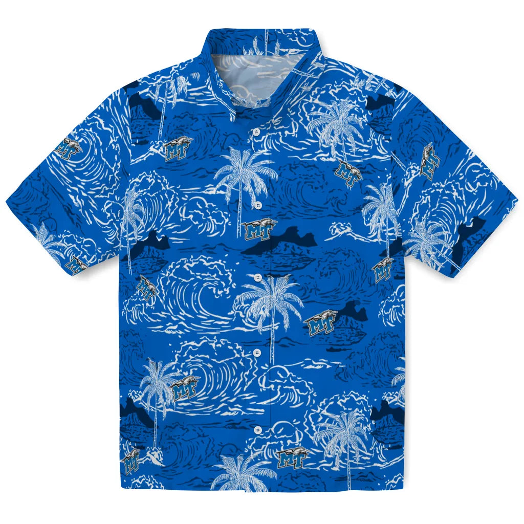 Middle Tennessee Blue Raiders Hawaiian Shirt - Wave Palm | Hula Hawaiian Shirts