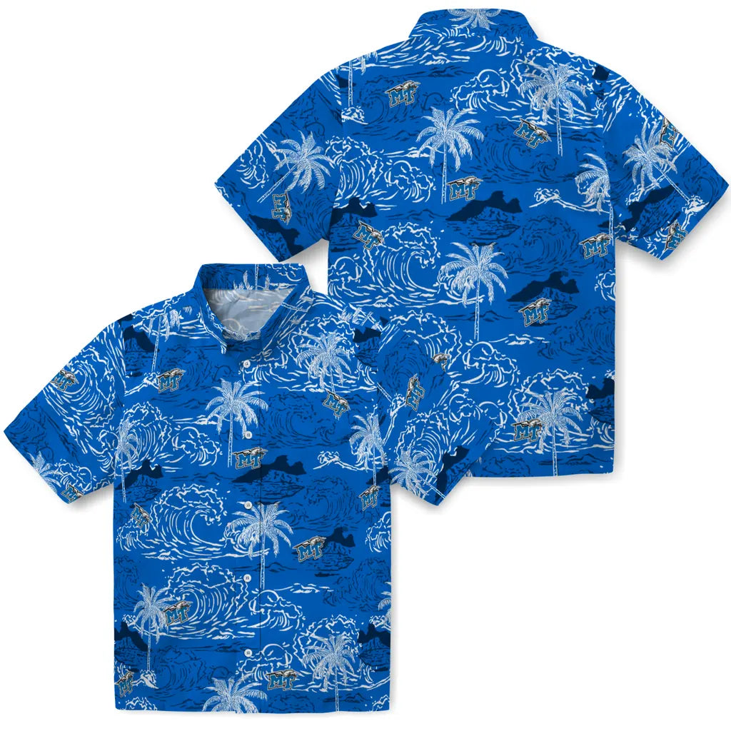 Middle Tennessee Blue Raiders Hawaiian Shirt - Wave Palm | Hula Hawaiian Shirts