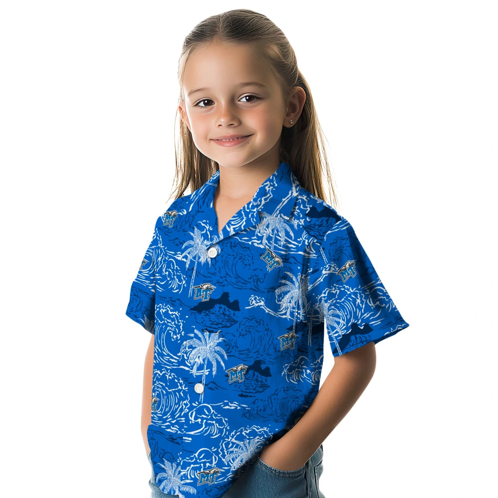 Middle Tennessee Blue Raiders Hawaiian Shirt - Wave Palm | Hula Hawaiian Shirts