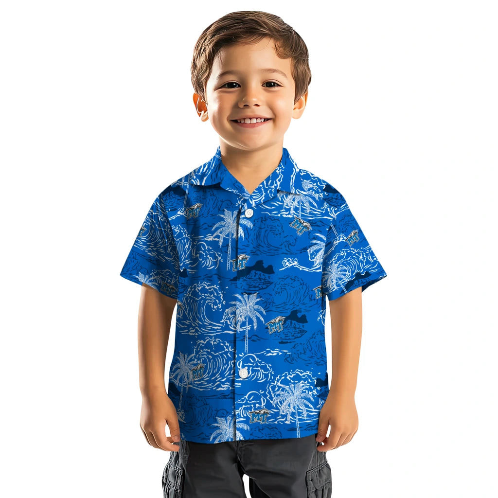 Middle Tennessee Blue Raiders Hawaiian Shirt - Wave Palm | Hula Hawaiian Shirts