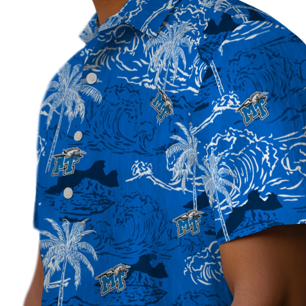 Middle Tennessee Blue Raiders Hawaiian Shirt - Wave Palm | Hula Hawaiian Shirts