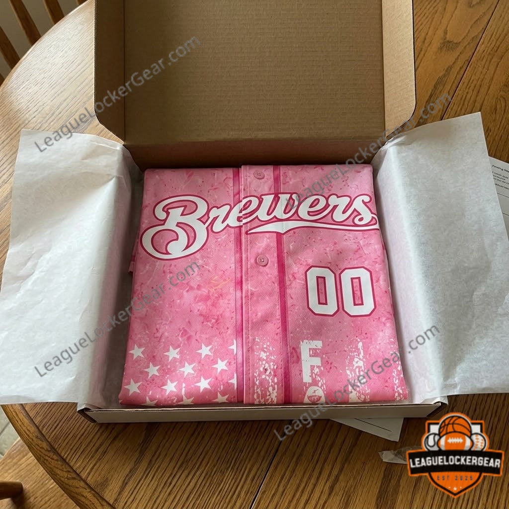 Milwaukee Brewers Breast Cancer Awareness Baseball Jersey - LeagueLockerGear