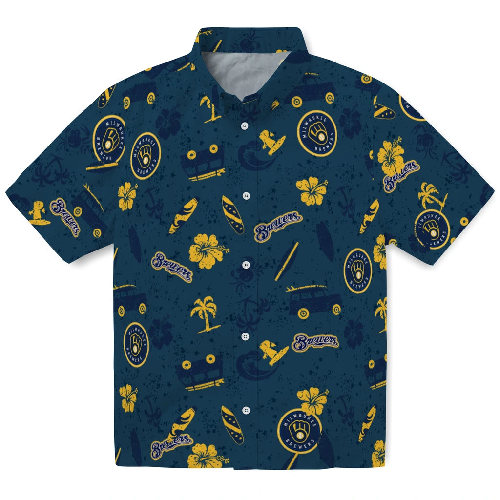 Milwaukee Brewers Hawaiian Shirt - Beach Vibe | Hula Hawaiian Shirts