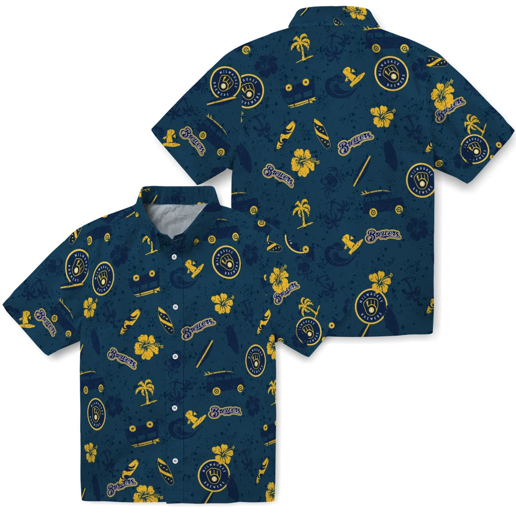 Milwaukee Brewers Hawaiian Shirt - Beach Vibe | Hula Hawaiian Shirts
