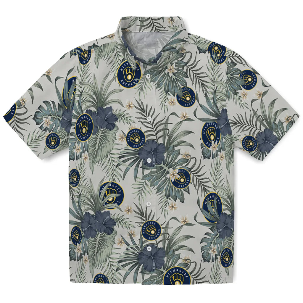 Milwaukee Brewers Hawaiian Shirt - Hibiscus Designs | Hula Hawaiian Shirts