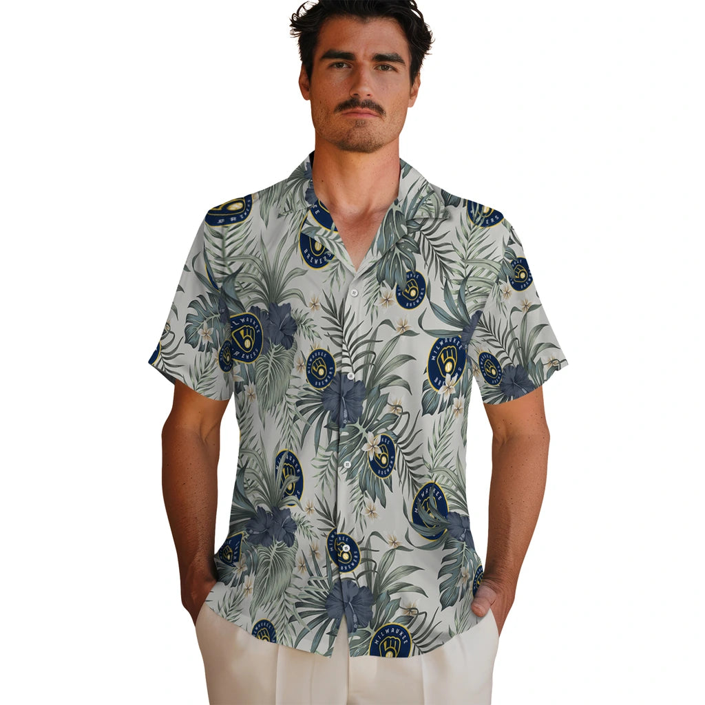 Milwaukee Brewers Hawaiian Shirt - Hibiscus Designs | Hula Hawaiian Shirts