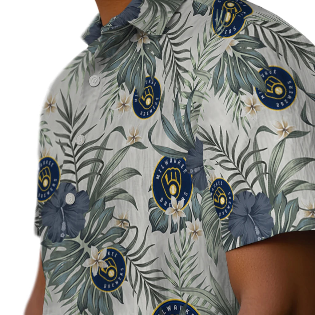 Milwaukee Brewers Hawaiian Shirt - Hibiscus Designs | Hula Hawaiian Shirts