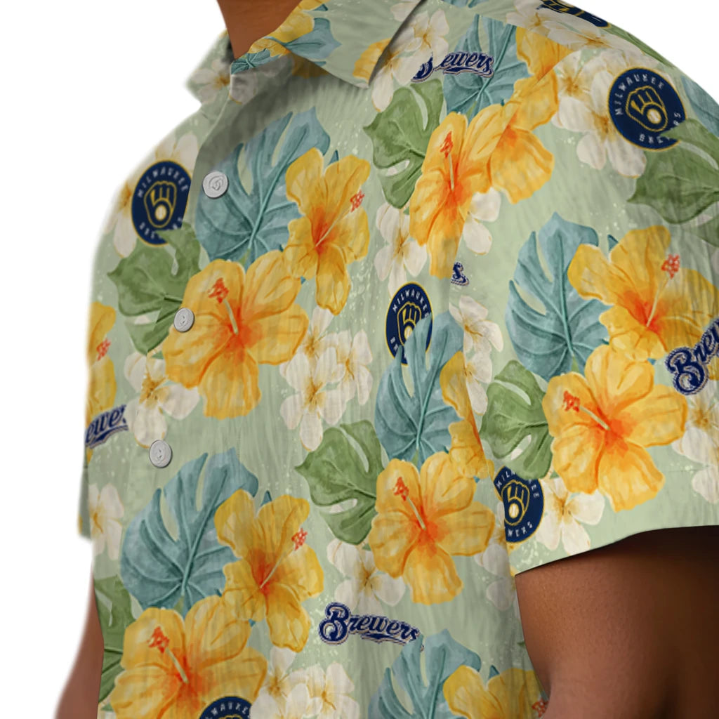 Milwaukee Brewers Hawaiian Shirt - Hibiscus Mood | Hula Hawaiian Shirts