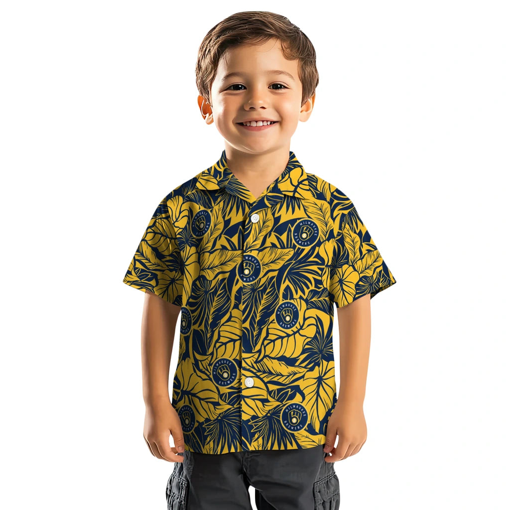 Milwaukee Brewers Hawaiian Shirt - Monstera Layer | Hula Hawaiian Shirts