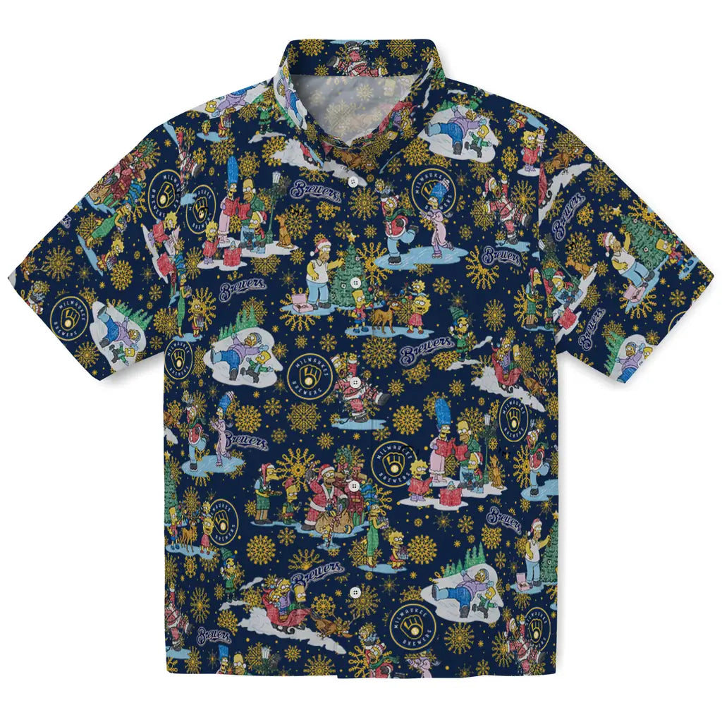 Milwaukee Brewers Hawaiian Shirt - Simpsons Christmas | Hula Hawaiian Shirts