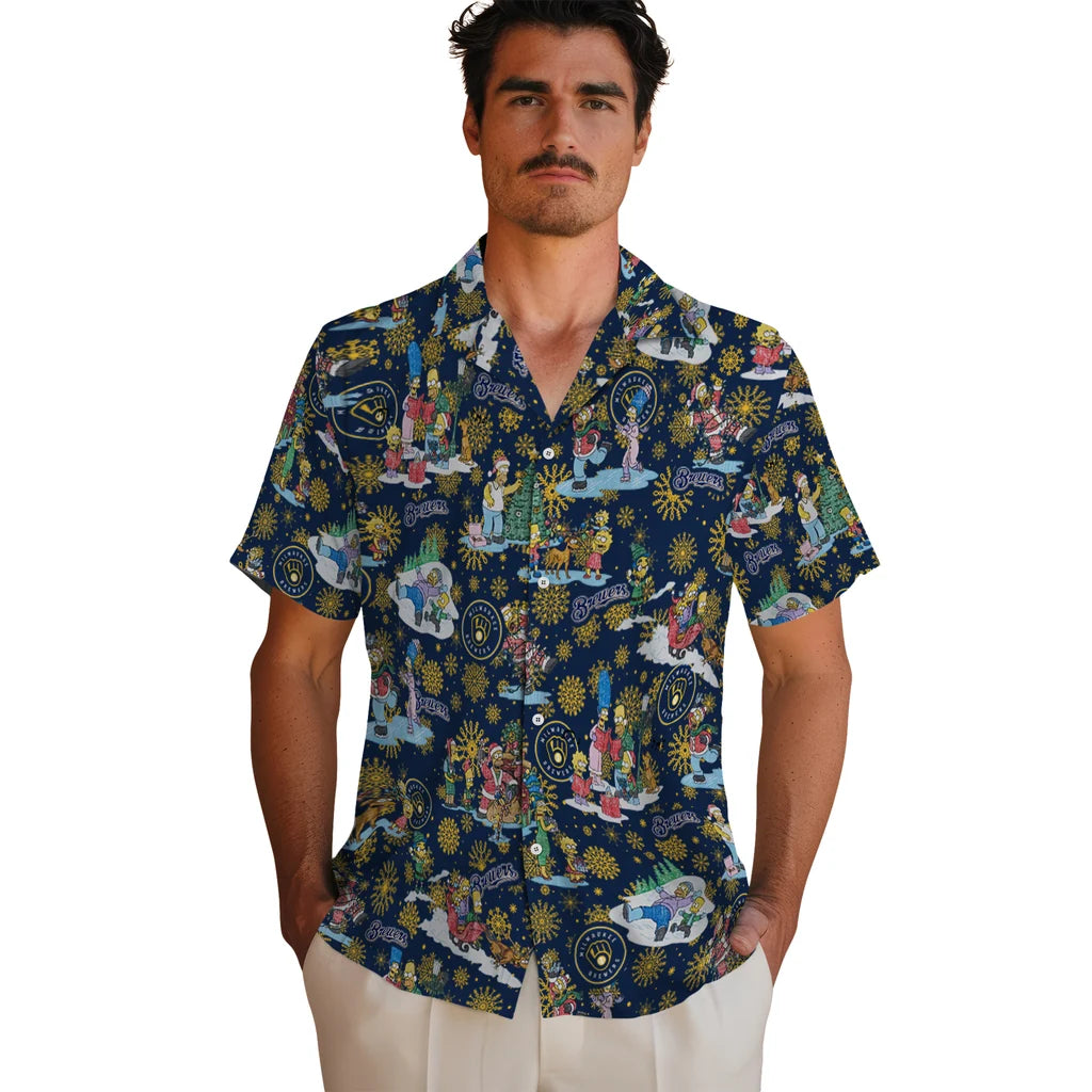 Milwaukee Brewers Hawaiian Shirt - Simpsons Christmas | Hula Hawaiian Shirts