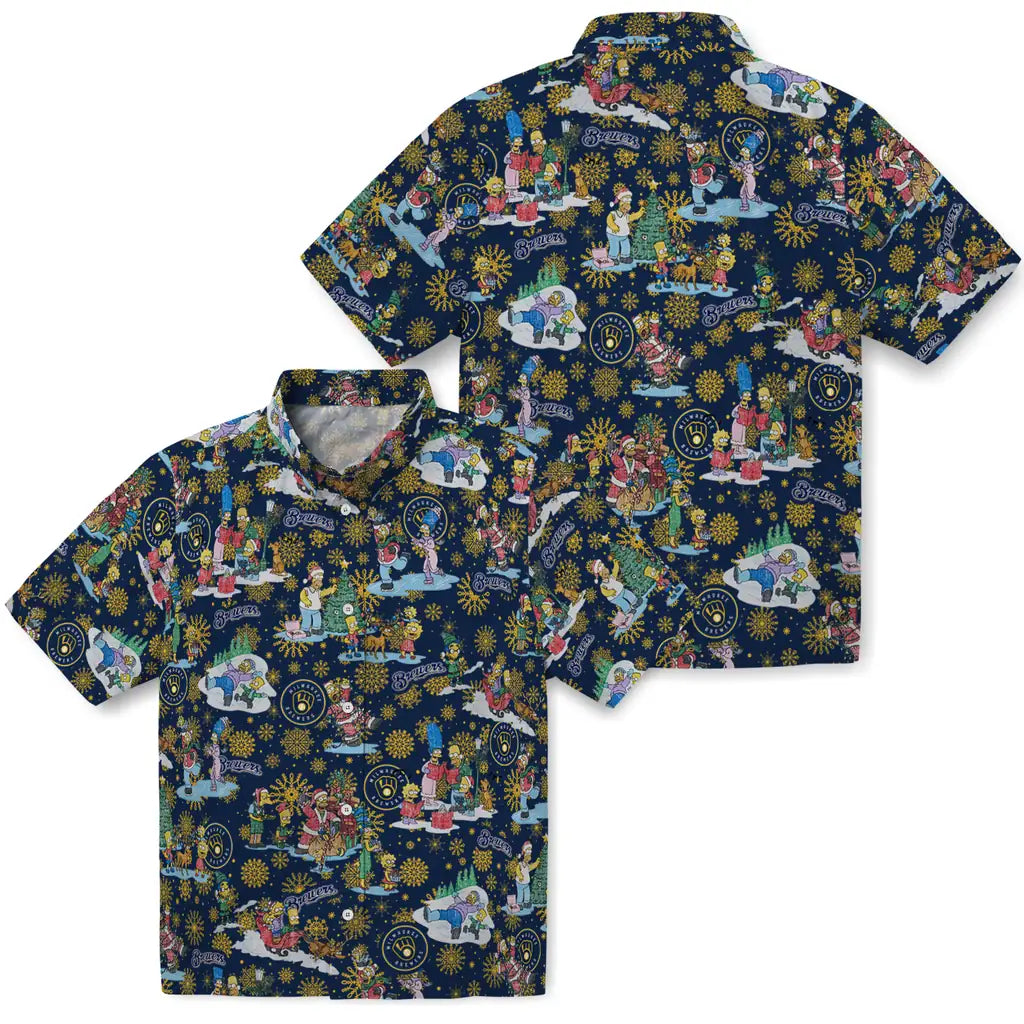 Milwaukee Brewers Hawaiian Shirt - Simpsons Christmas | Hula Hawaiian Shirts