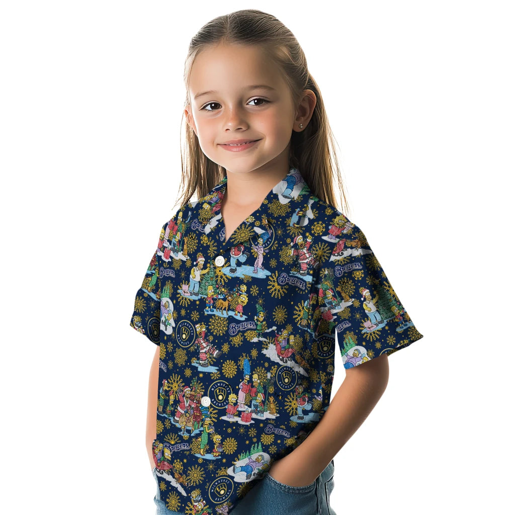 Milwaukee Brewers Hawaiian Shirt - Simpsons Christmas | Hula Hawaiian Shirts