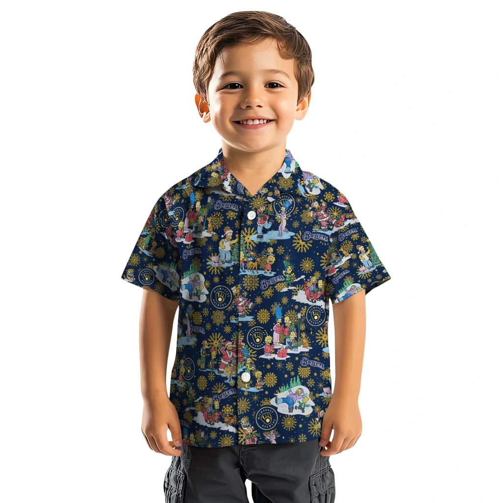 Milwaukee Brewers Hawaiian Shirt - Simpsons Christmas | Hula Hawaiian Shirts