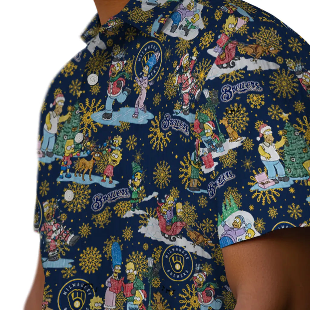 Milwaukee Brewers Hawaiian Shirt - Simpsons Christmas | Hula Hawaiian Shirts