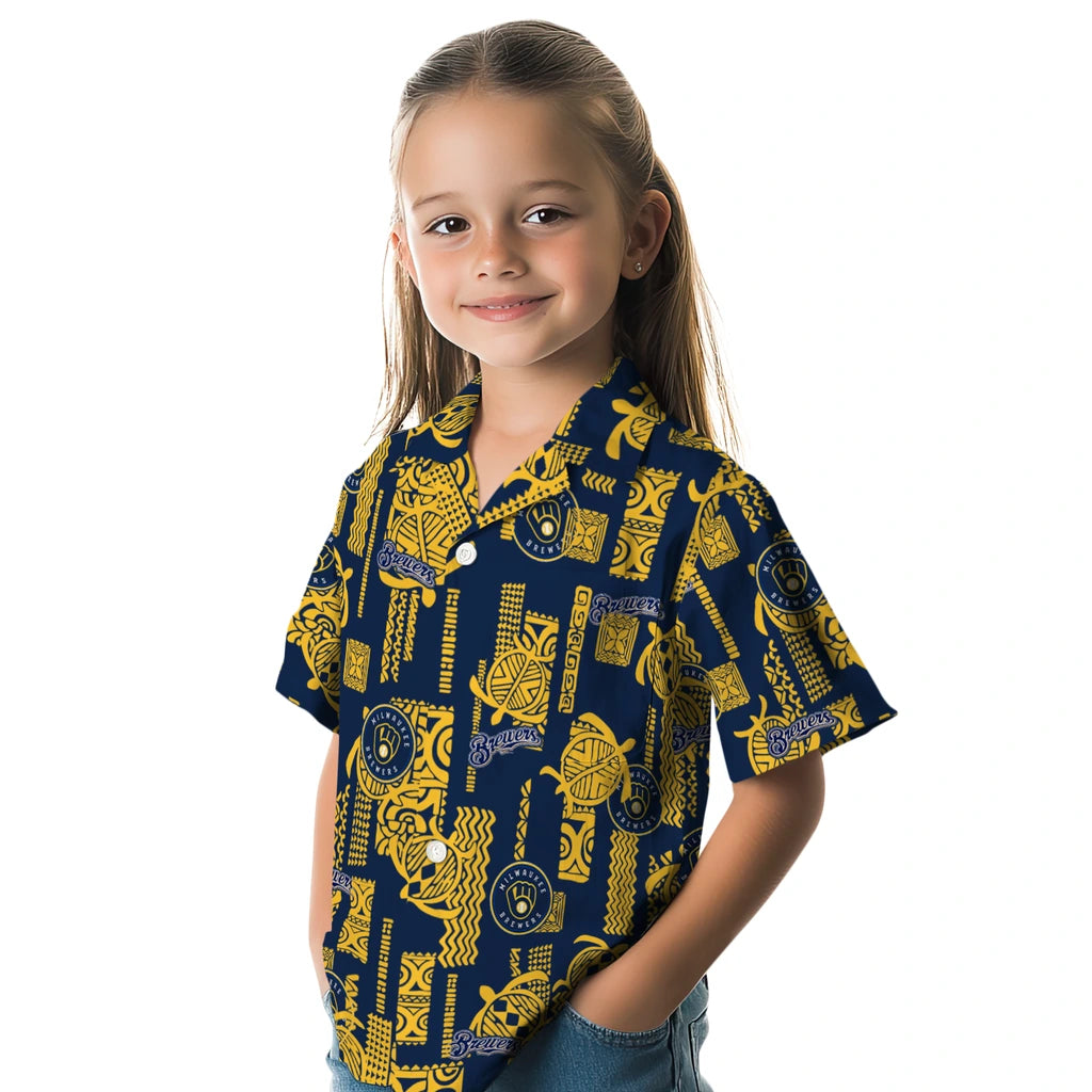Milwaukee Brewers Hawaiian Shirt - Turtle Lines | Hula Hawaiian Shirts