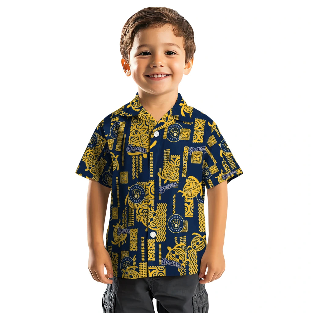 Milwaukee Brewers Hawaiian Shirt - Turtle Lines | Hula Hawaiian Shirts