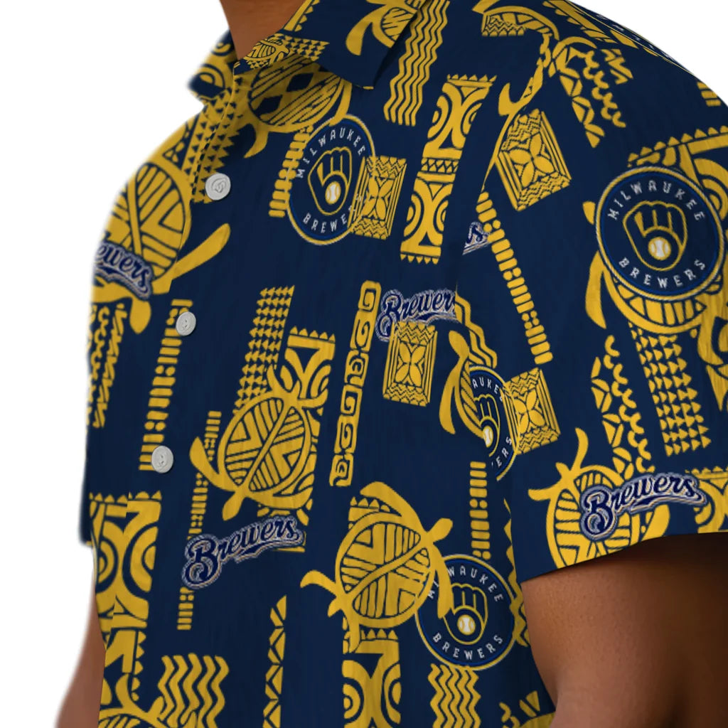 Milwaukee Brewers Hawaiian Shirt - Turtle Lines | Hula Hawaiian Shirts