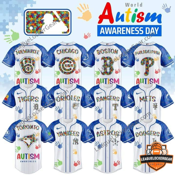 All Team MLB x World Autism Awareness Day Baseball Jersey - LeagueLockerGear