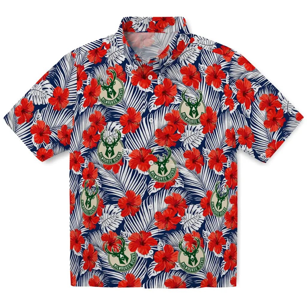 Milwaukee Bucks Hawaiian Shirt - Hibiscus Fiesta | Hula Hawaiian Shirts
