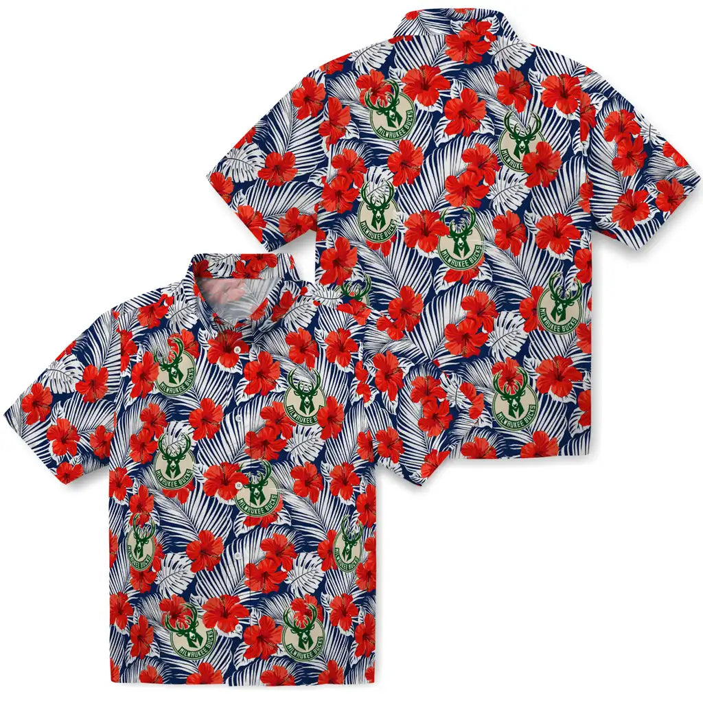 Milwaukee Bucks Hawaiian Shirt - Hibiscus Fiesta | Hula Hawaiian Shirts