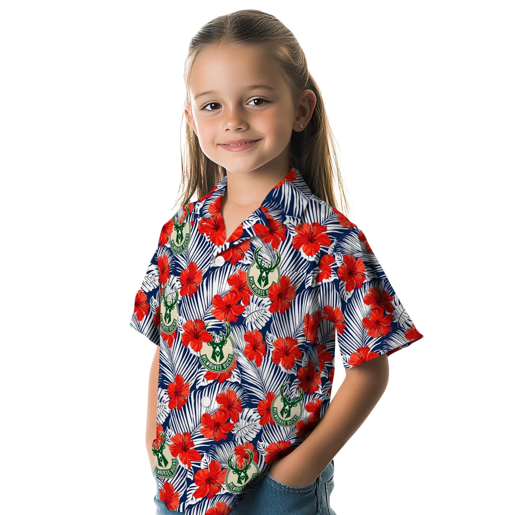 Milwaukee Bucks Hawaiian Shirt - Hibiscus Fiesta | Hula Hawaiian Shirts