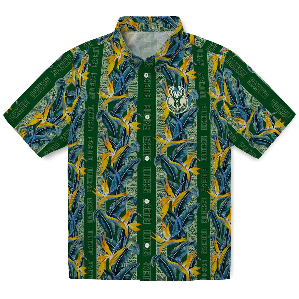 Milwaukee Bucks Hawaiian Shirt - Paradise Vines | Hula Hawaiian Shirts