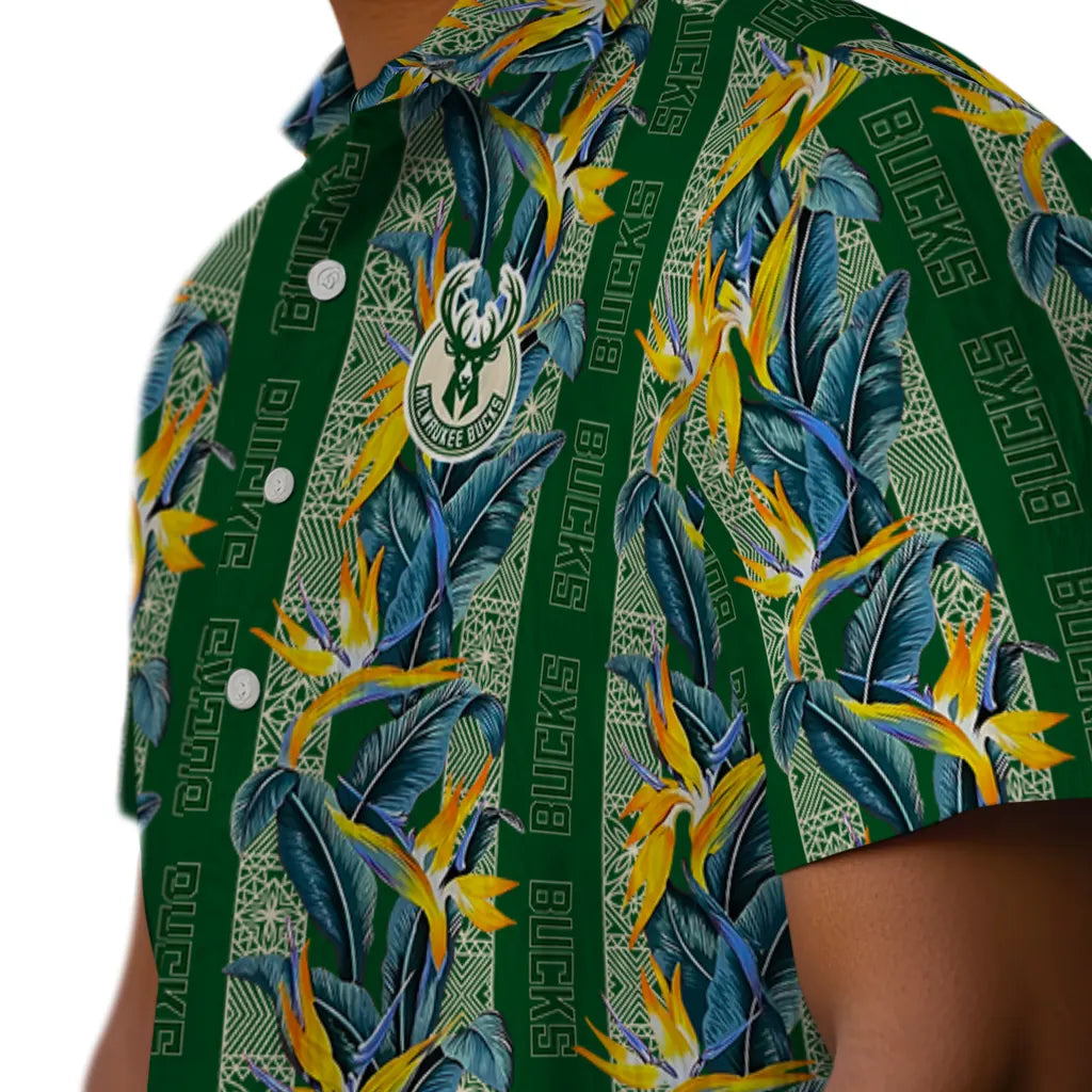 Milwaukee Bucks Hawaiian Shirt - Paradise Vines | Hula Hawaiian Shirts