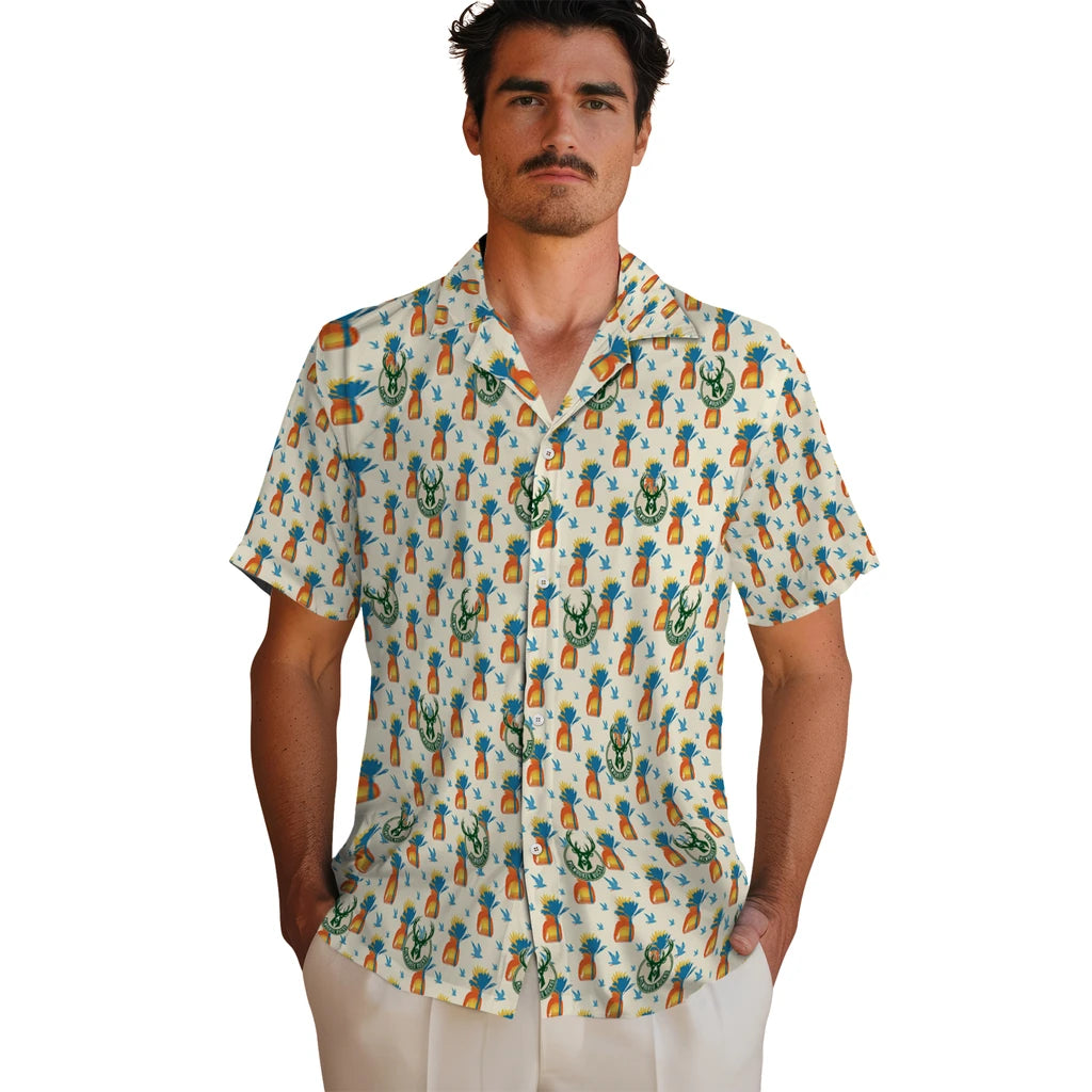 Milwaukee Bucks Hawaiian Shirt - Pineapple Delight | Hula Hawaiian Shirts