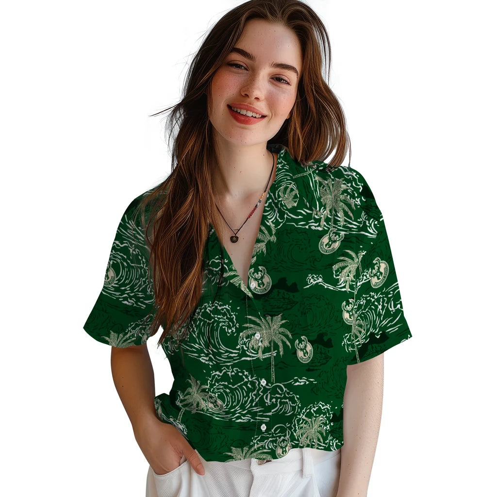 Milwaukee Bucks Hawaiian Shirt - Wave Palm | Hula Hawaiian Shirts