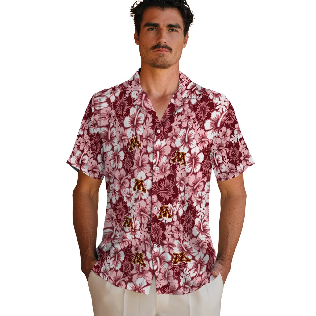 Minnesota Golden Gophers Hawaiian Shirt - Hibiscus Blooms | Hula Hawaiian Shirts