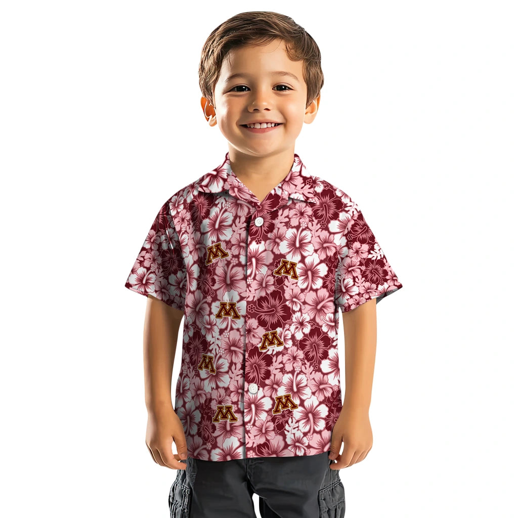 Minnesota Golden Gophers Hawaiian Shirt - Hibiscus Blooms | Hula Hawaiian Shirts