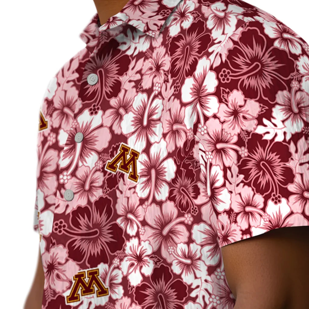 Minnesota Golden Gophers Hawaiian Shirt - Hibiscus Blooms | Hula Hawaiian Shirts