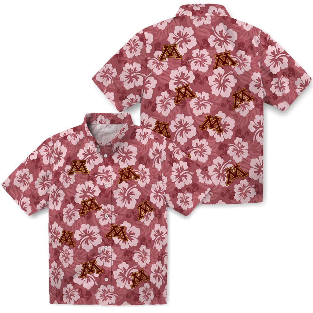 Minnesota Golden Gophers Hawaiian Shirt - Hibiscus Cluster | Hula Hawaiian Shirts
