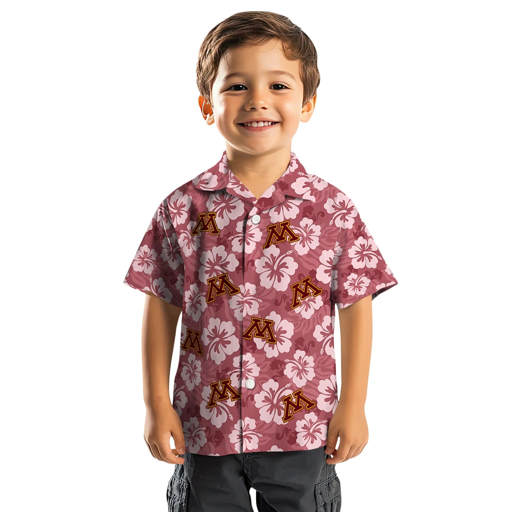 Minnesota Golden Gophers Hawaiian Shirt - Hibiscus Cluster | Hula Hawaiian Shirts