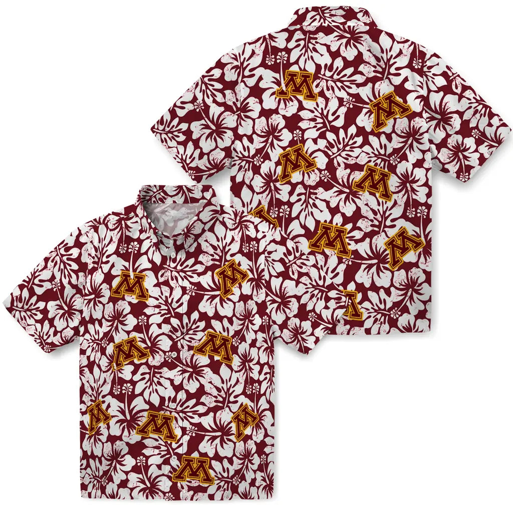 Minnesota Golden Gophers Hawaiian Shirt - Hibiscus Motif | Hula Hawaiian Shirts