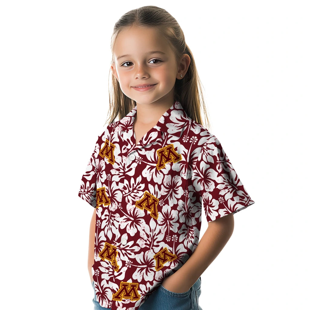 Minnesota Golden Gophers Hawaiian Shirt - Hibiscus Motif | Hula Hawaiian Shirts