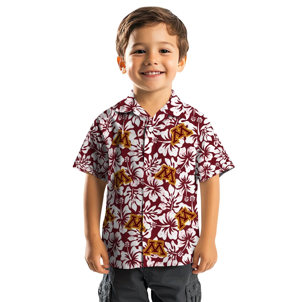Minnesota Golden Gophers Hawaiian Shirt - Hibiscus Motif | Hula Hawaiian Shirts