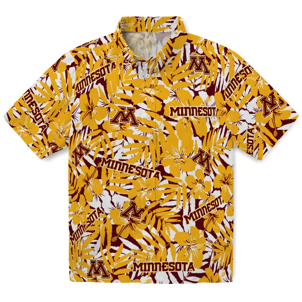 Minnesota Golden Gophers Hawaiian Shirt - Hibiscus Overlay | Hula Hawaiian Shirts