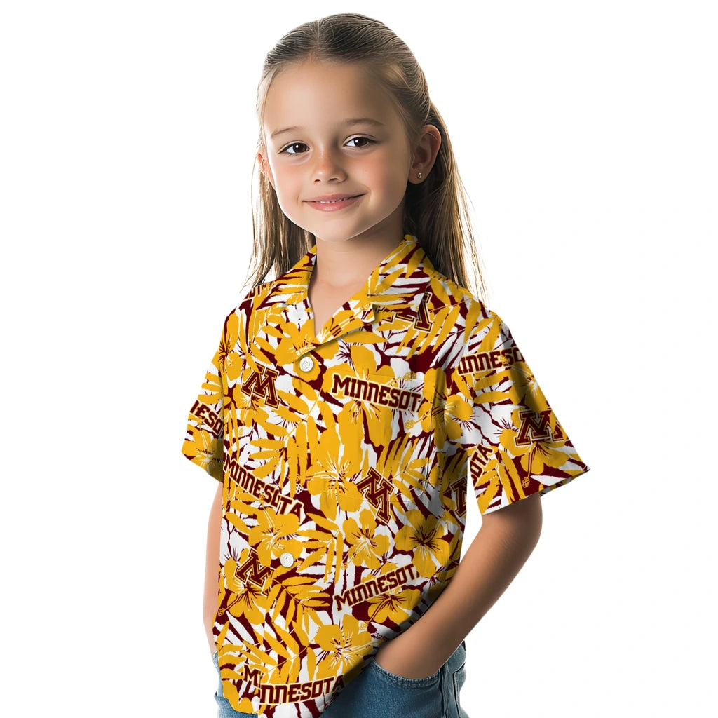 Minnesota Golden Gophers Hawaiian Shirt - Hibiscus Overlay | Hula Hawaiian Shirts