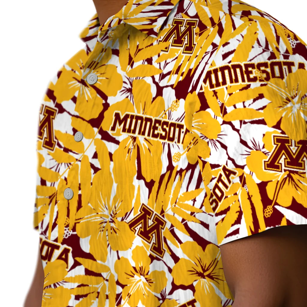 Minnesota Golden Gophers Hawaiian Shirt - Hibiscus Overlay | Hula Hawaiian Shirts