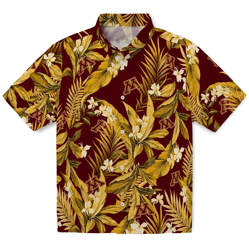 Minnesota Golden Gophers Hawaiian Shirt - Palm Leaves | Hula Hawaiian Shirts